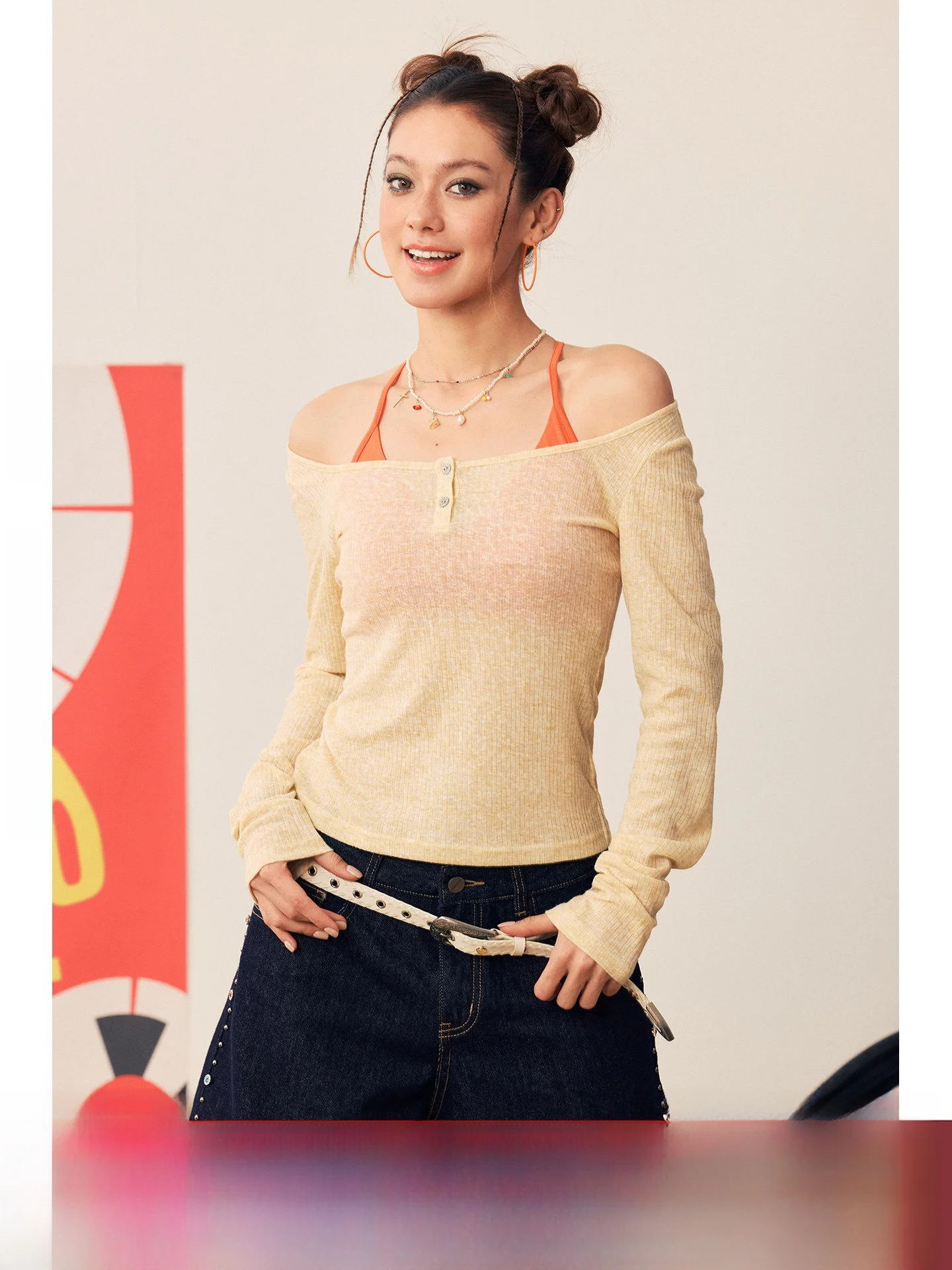 

BeerBro Summer Music Festival Long Sleeve round Neck T-Shirt See-through Inner Wear Two-Piece Set for Trendy Women Breathable...