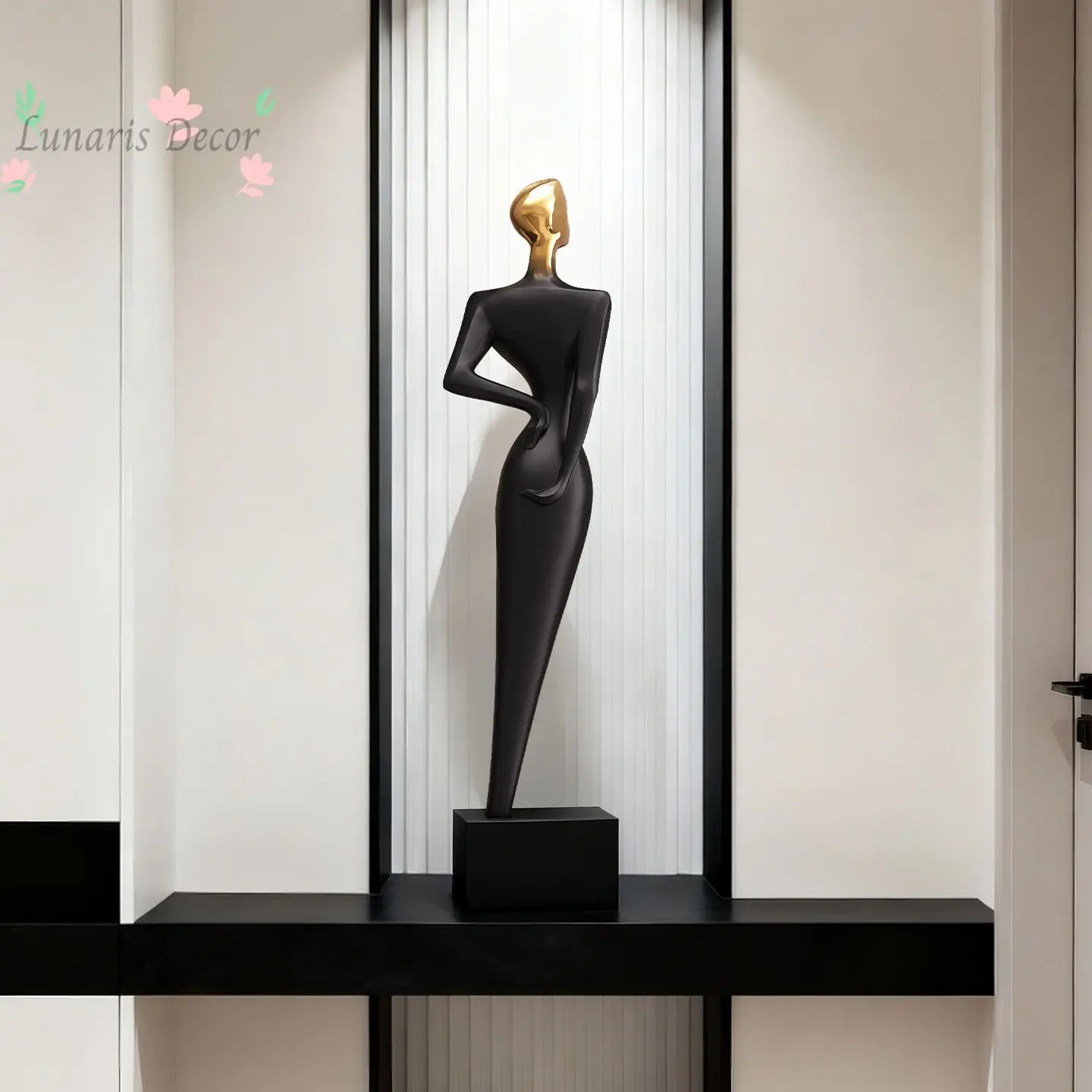 Abstract figure art niche slender ornament light luxury high-end electroplating living room vertical entrance high-end