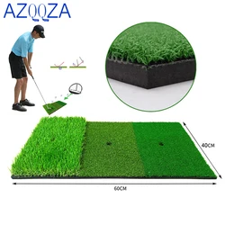 Golf Hitting Mat 3 Grasses with Rubber Tee Hole Golf Training Aids Indoor Backyard Outdoor Tri-Turf Golf Hitting Grass Golf Mats