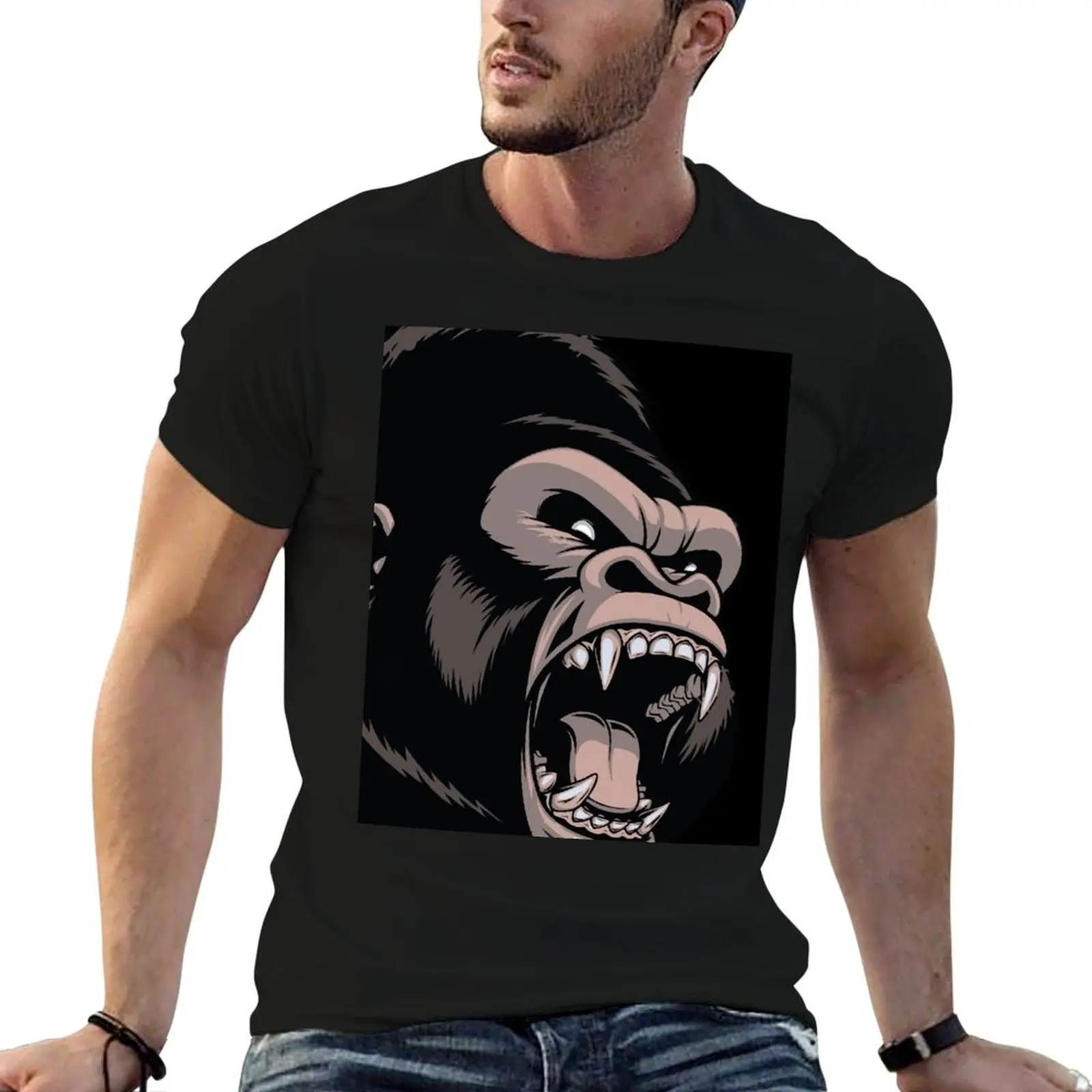 

Gorilla T-Shirt t shirts for man graphic funny black cotton t-shirt plain for man package T-Shirt