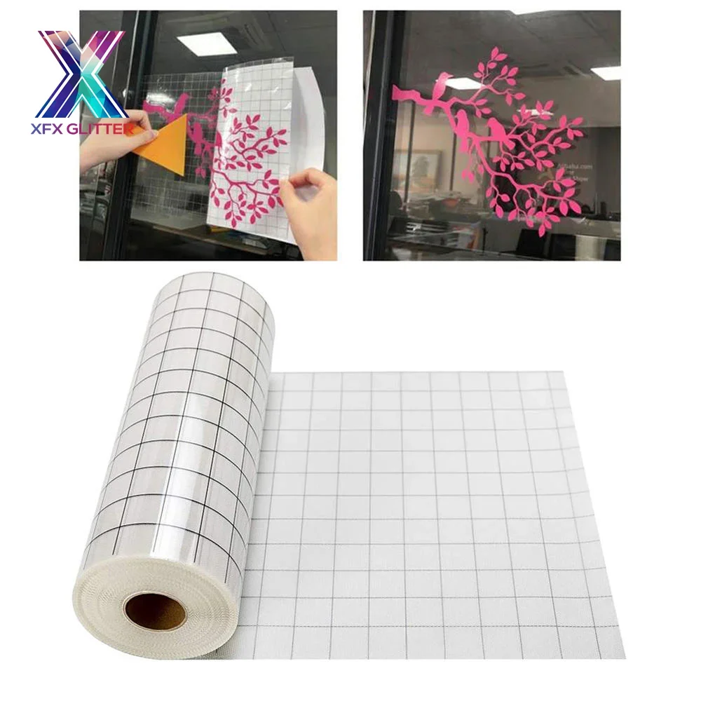 XFX HTV 30.5*300cm Vinyl Transfer Paper Tape Roll  Adhesive Clear Alignment Grid Hotfix Paper Positioning Papers Stickers