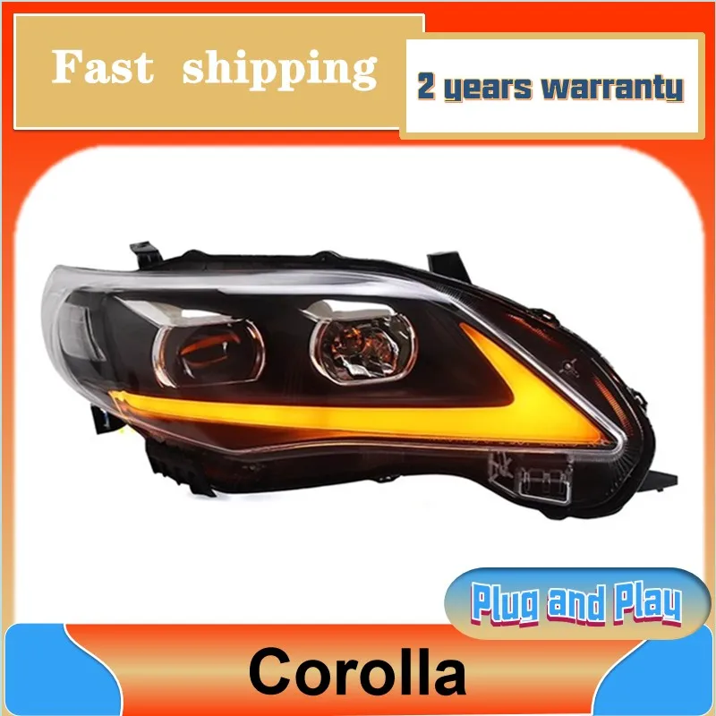 Car Styling for Toyota Corolla Head Light 2011-2013 Altis Headlight DRL Turn Signal Low High Beam Projector Lens