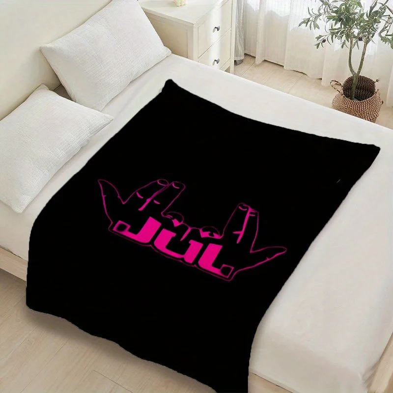 JUL Sweet Initials Flannel Throw Blanket Soft Personalized Design All Season Cozy Comfort for Custom Name Gift