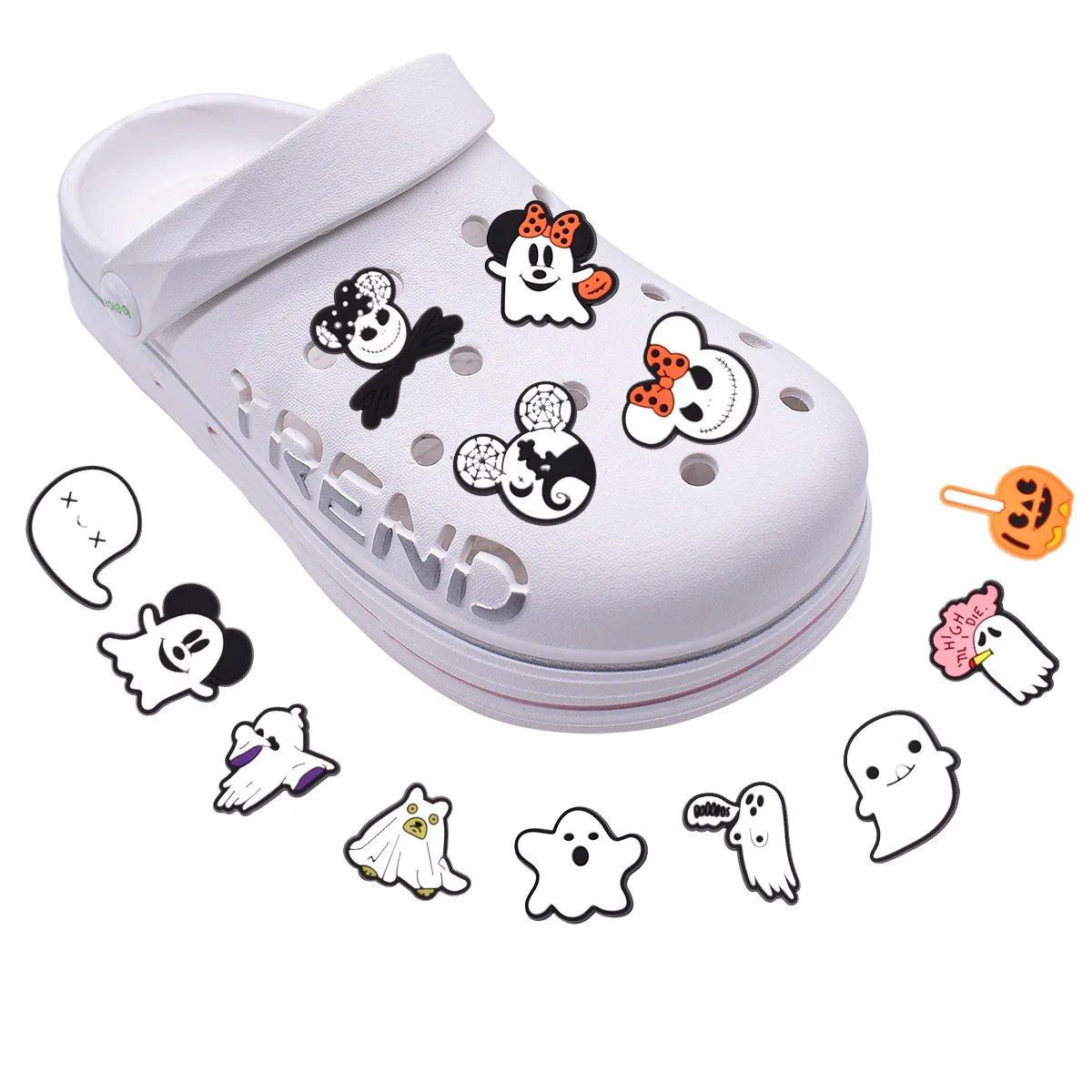 Miniso Shoe Charms Disney Mickey And Minne Halloween Shoe Decoration Accessories Pvc Anime Shoe Charm For Friend Gifts