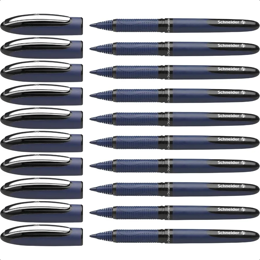 

One Busin Rollerball Pen 0.6 mm UltraSmooth Tip Blue Barrel Black Ink Box of 10 Pens 183001