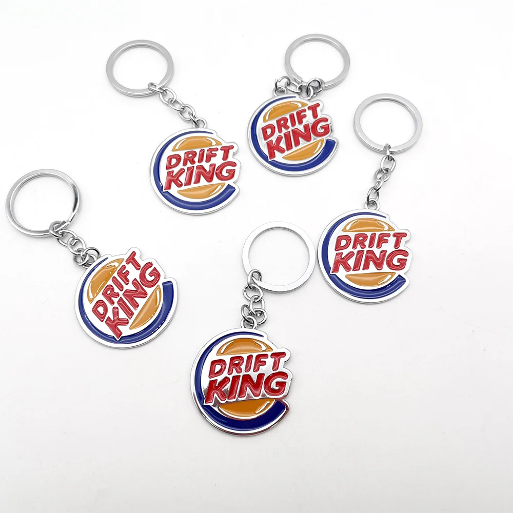 DRIFT KING JDM Styling Metal 3D Key Ring Car Keychain Keyring Chains Car Accessories Husband Children Gift