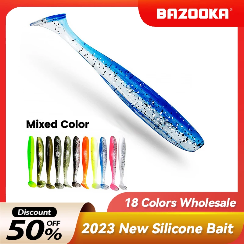 Bazooka Soft Lure Fishing Silicone Bait Easy Shiner T Tail Worm Sea Pesca Shad Wobblers Trout Crap Pike Bass Winter