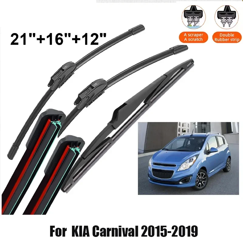 Car Wiper For Chevrolet Spark M300 2009-2015 Front Rear Wiper Blades Brushes Auto Accessories