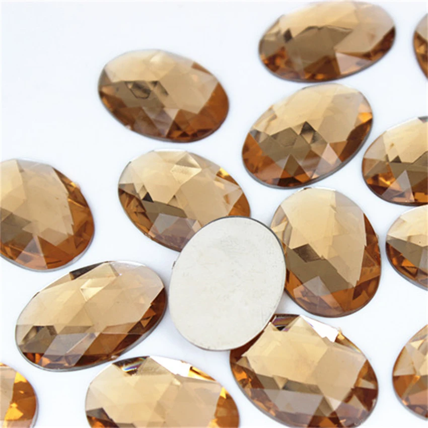 Cong Shao 100PCS 18*25mm Ovale Form Acryl Strasssteine Flatback Steine Und Kristalle Für Kostüm Handwerk DIY Dekoration YB137 – Detail 6
