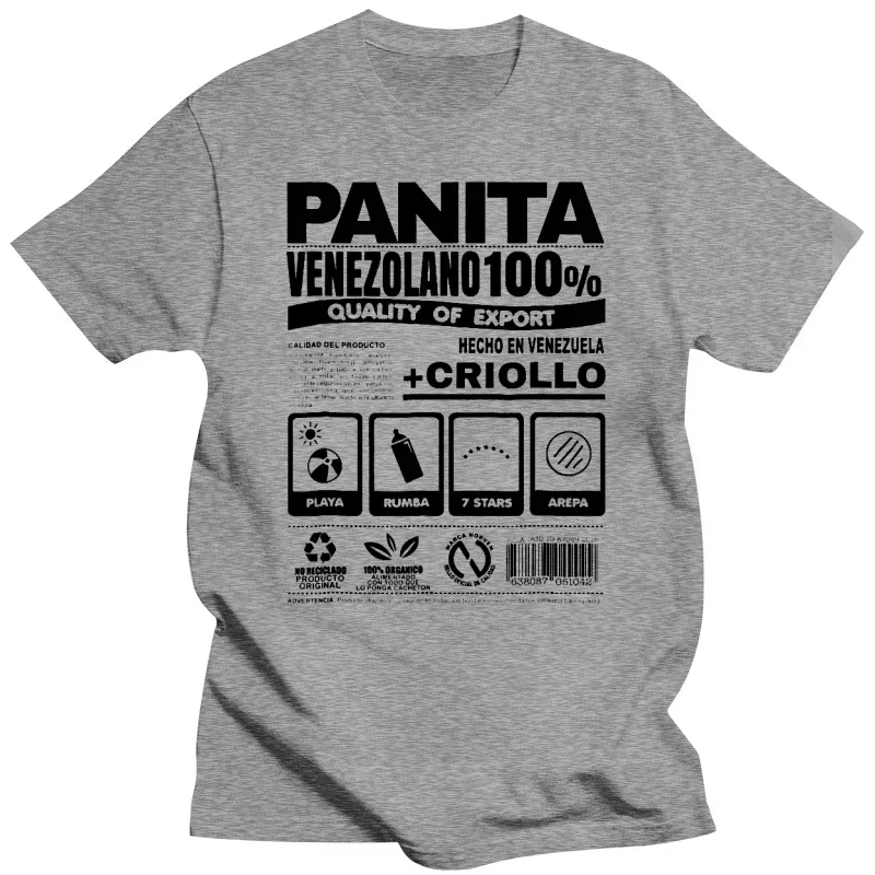 Panita Venezolano - Funny Men Black Short Sleeve Cotton Hip Hop T-shirt Print Tee Shirts  Venezuela Shirt Tshirt