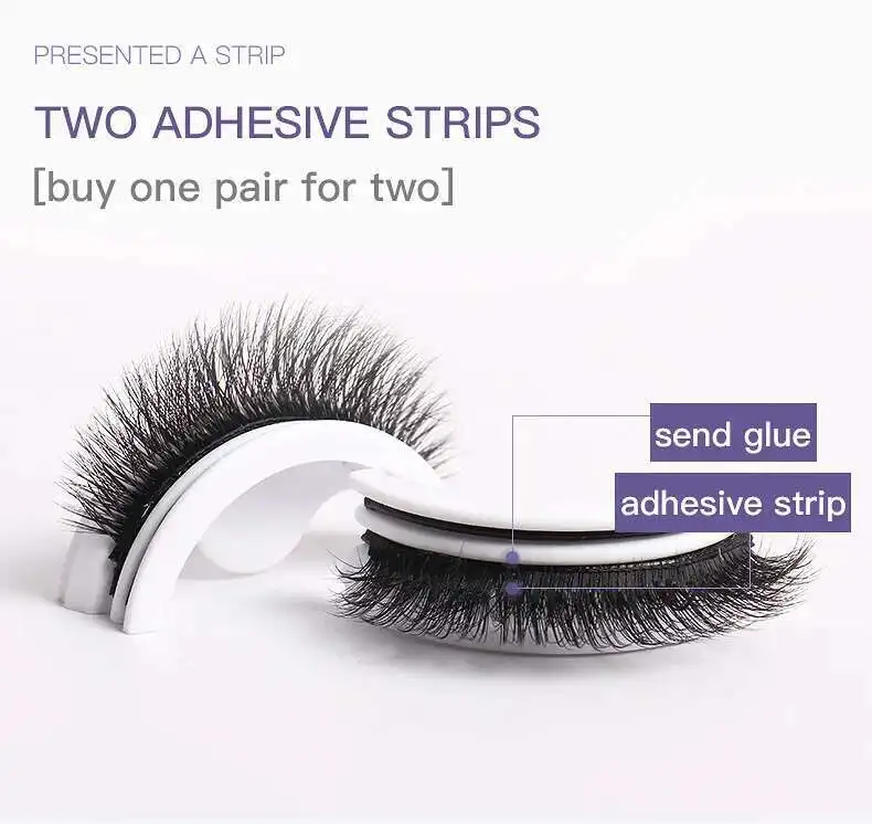 Wiederverwendbare selbstklebende falsche Wimpern, Vollstreifen-Wimpern, kleberfrei, 3 Sekunden zum Tragen von Wimpernverlängerungen, Schönheitszubehör, 1Pai – Detail 18