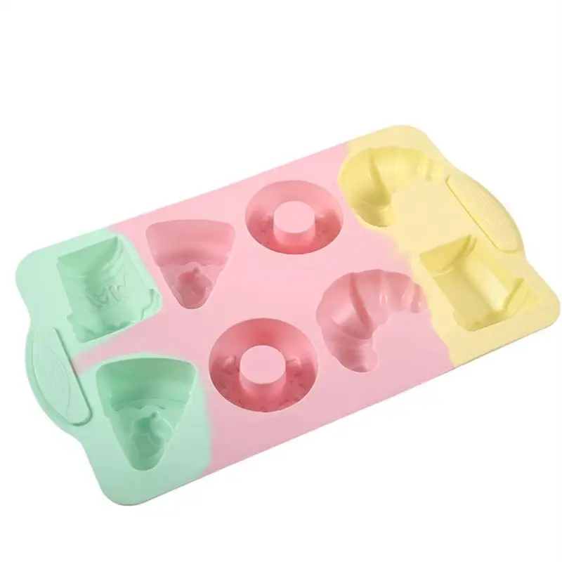 Reusable Donut Ice Cream Cake Silicone Mold Flower Heart Chocolate Cake Mold Holiday Decoration Baking Tools Manual Soap Mould