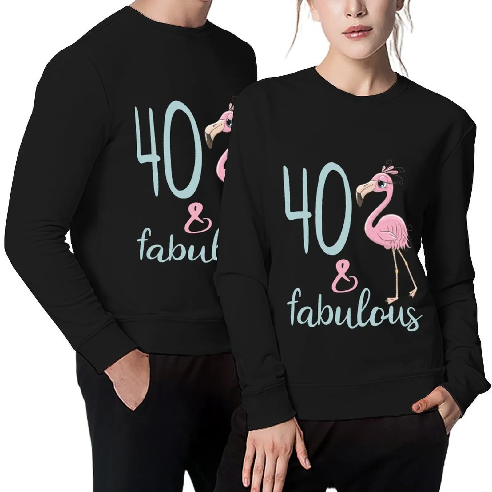 

Womens 40 Years Old Bday Gift Fabulous Flamingo 40th Birthday Party Outfit For Her Pullover men clothing hooded sweatshirt
