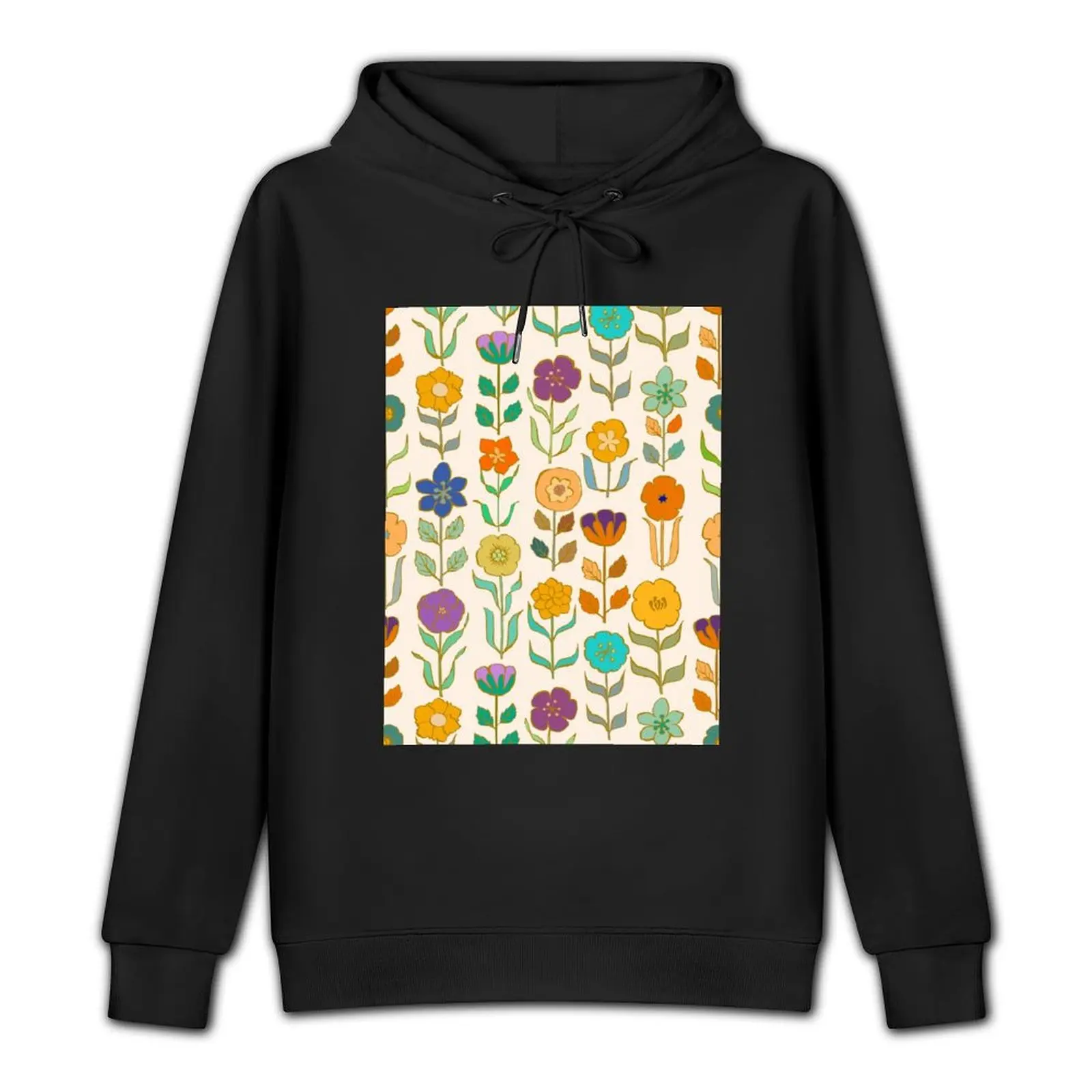 Vintage Flowers Wonderland Multicoloured Retro Floral Pullover Hoodie men wear graphic hoodie