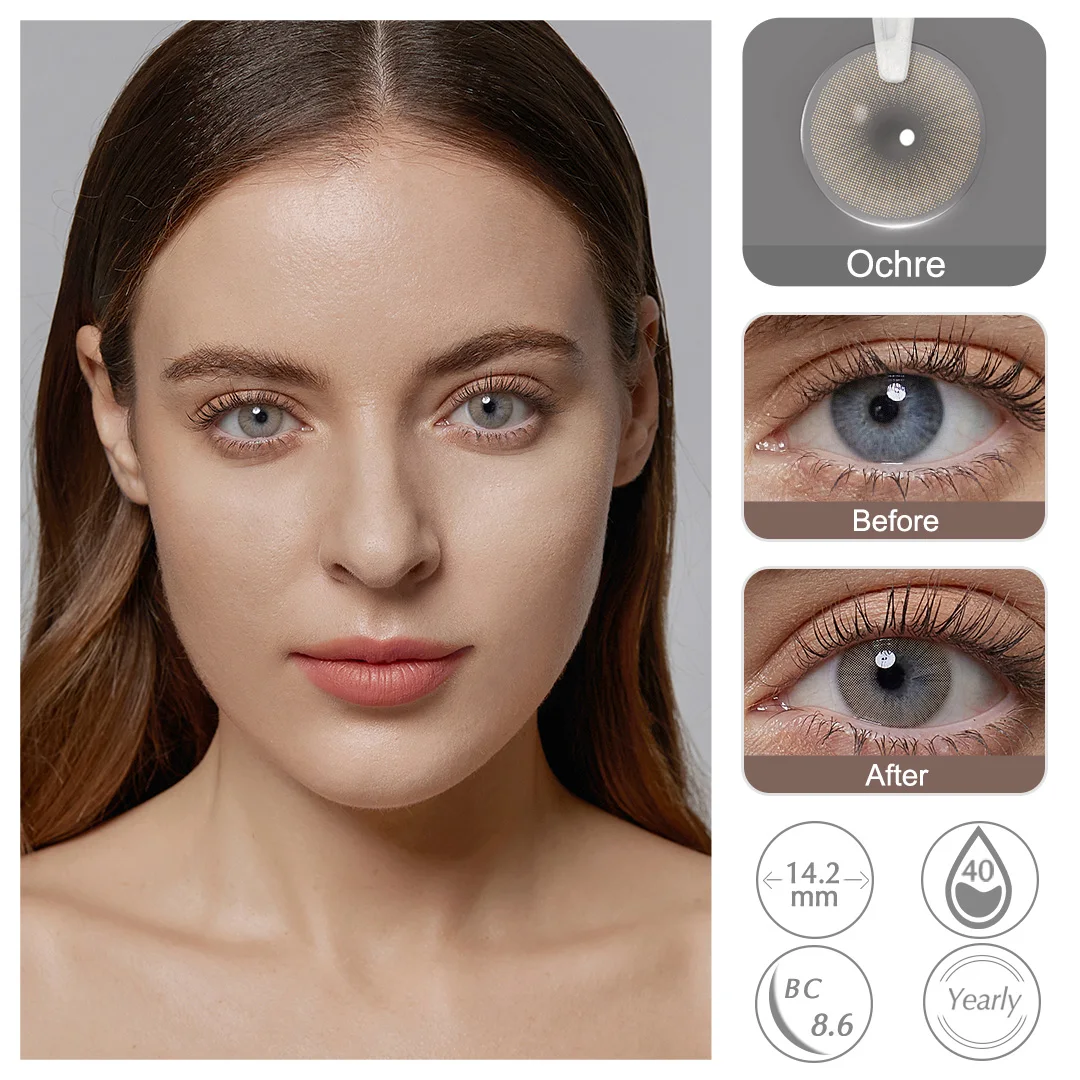 FRESHGO 14.2mm Yearly Copacabana/Buzios Natural Colored Contact Lenses For Eyes High Quality Fit For Daily Wear Gentle/Beauty