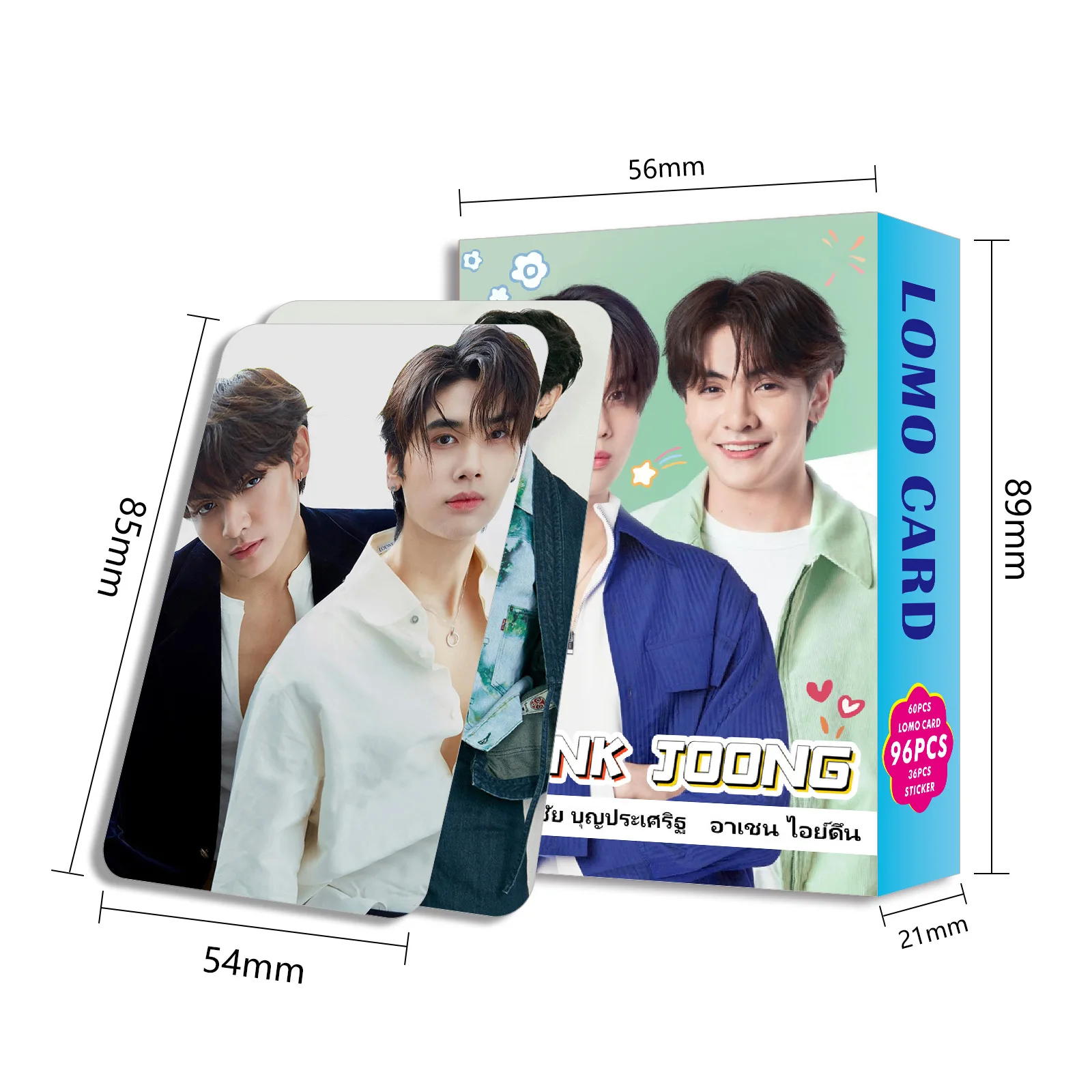 96 Pcs/Set Thai Star JoongDunk Laser Lomo Card Joong and Dunk Characters 3 Inches Photocard Stickers Fans Collection Cards