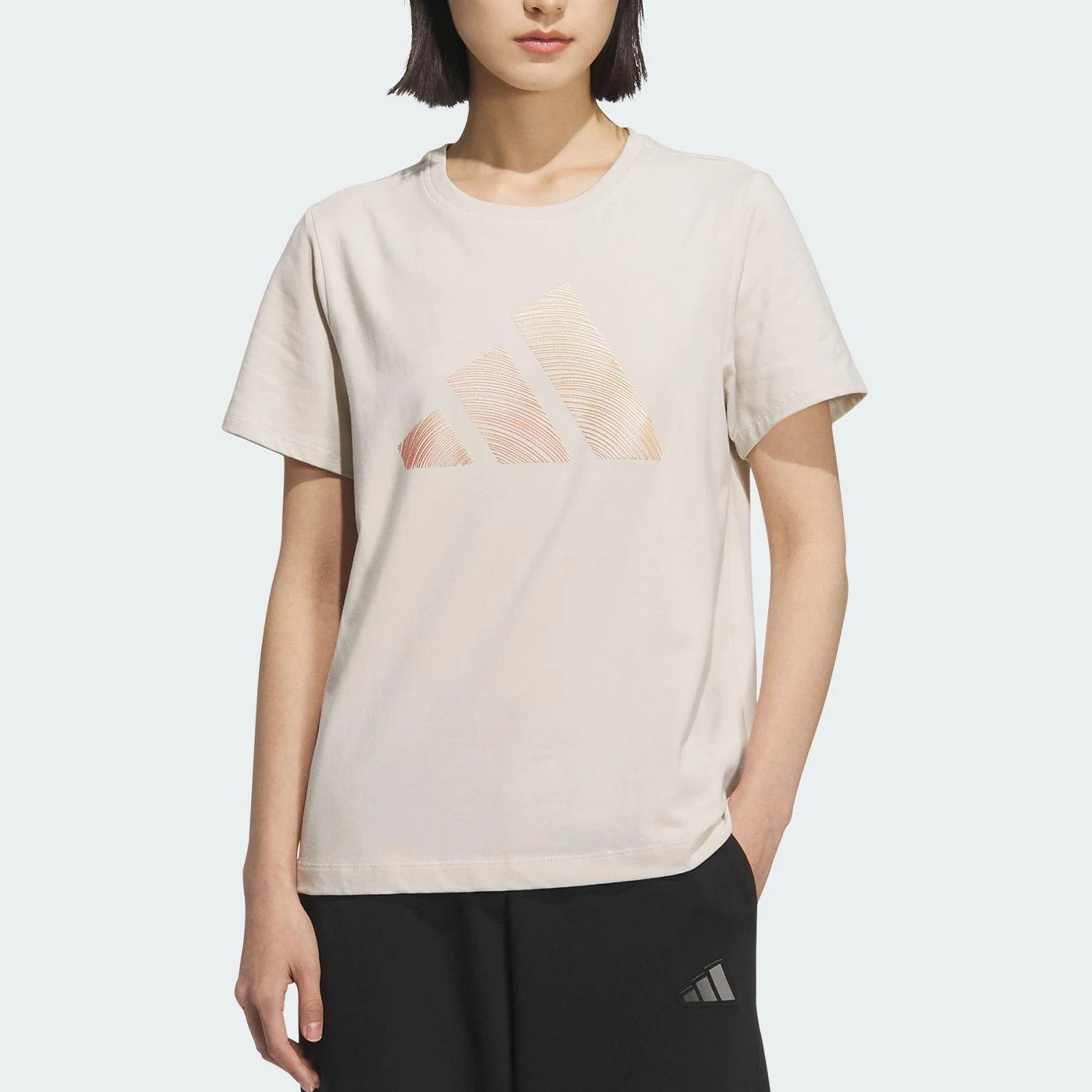 

Adidas genuine 2025 Summer Women's Knit Breathable Sports Short Sleeve JL6285