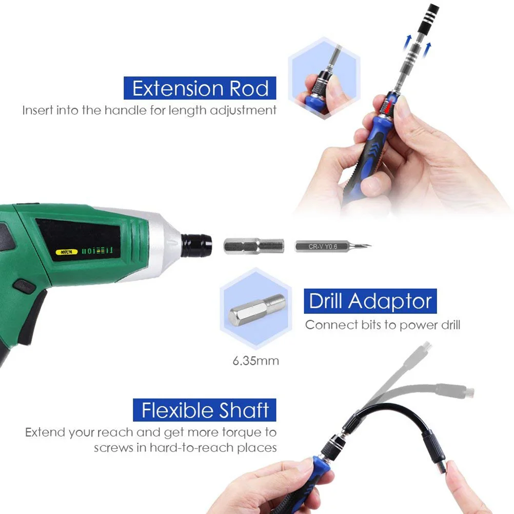 

Precision Screwdriver Set Multi Functional Repair Tool Kit For Phone Laptop Tablet Camera Glasses 1/4'' Drill