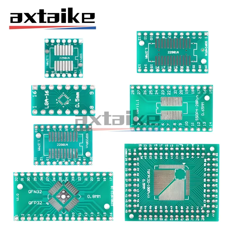 

10PCS PCB Board SMD Turn To DIP SOP MSOP SSOP TSSOP SOT23 SOP8 SOP14 SOP16 SOP20 SOP24 SOP28 IC SMT QFN FQFP TQFP 32 44 64 100