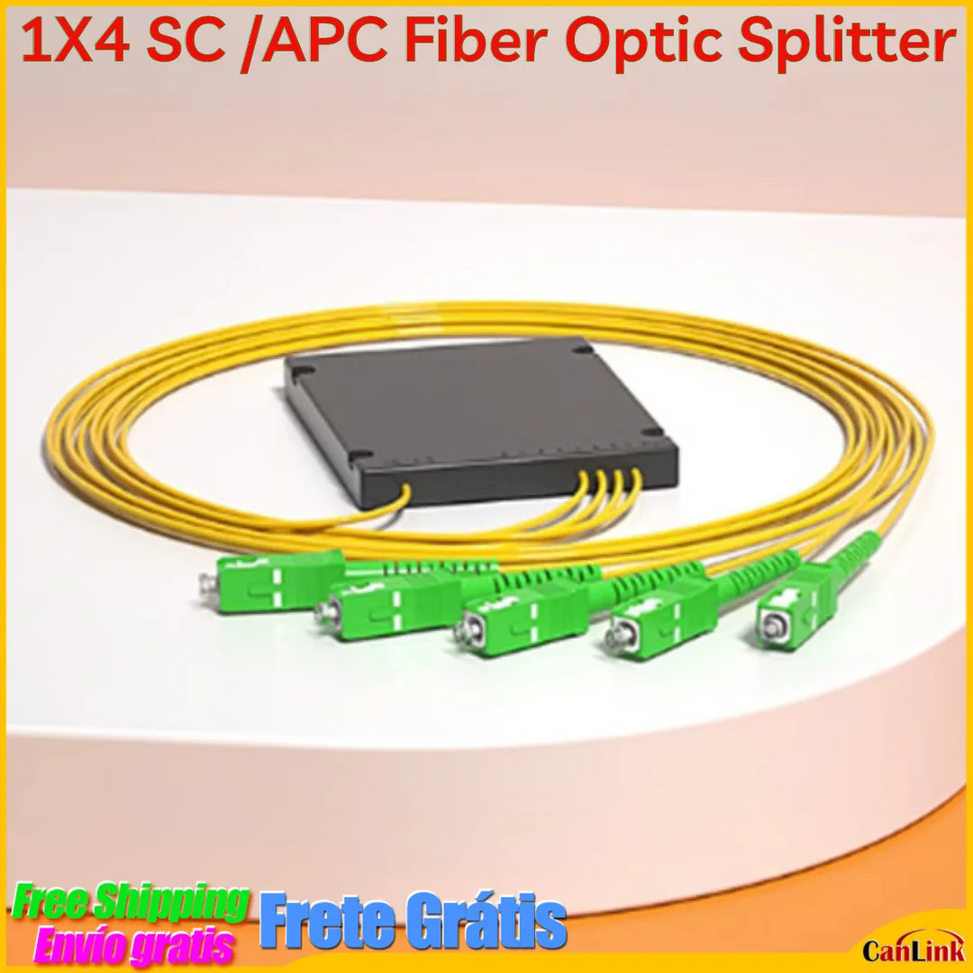 

1X4 SC/APC Box Fiber Optic Splitter Optical Coupler 1:4 SC APC Singlemode Simplex PLC Optical Splitter FTTH