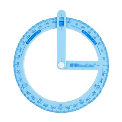 Protactor de brazo oscilante, regla circular de 360 grados, herramientas de dibujo geométrico de matemáticas, papelería de plástico para oficina y escuela