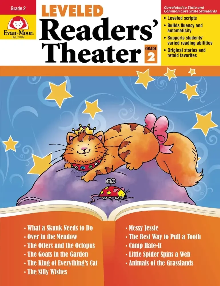 Evan-Moor Leveled Readers' Theater, Grade 2 Workbook,aged 7 8 9 10, English book 9781596733978