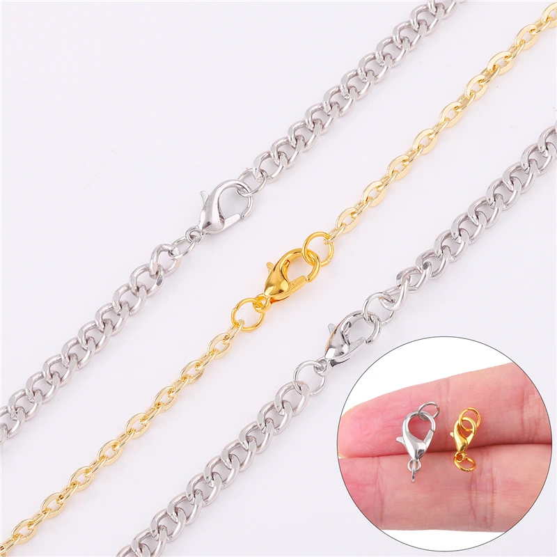 10/12/14mm10Set Stainless Steel Lobster Clasp Jump Rings Connectors Clasp For Bracelet Necklace Chains DIY Jewelry Making - view 5