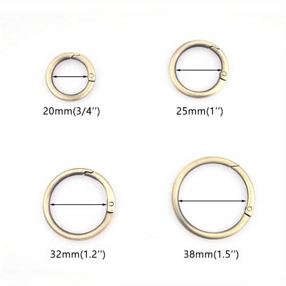 5 pz metallo O Ring portachiavi fibbie a molla gioielli fai da te apribile rotondo moschettone portachiavi chiusura borsa clip moschettone