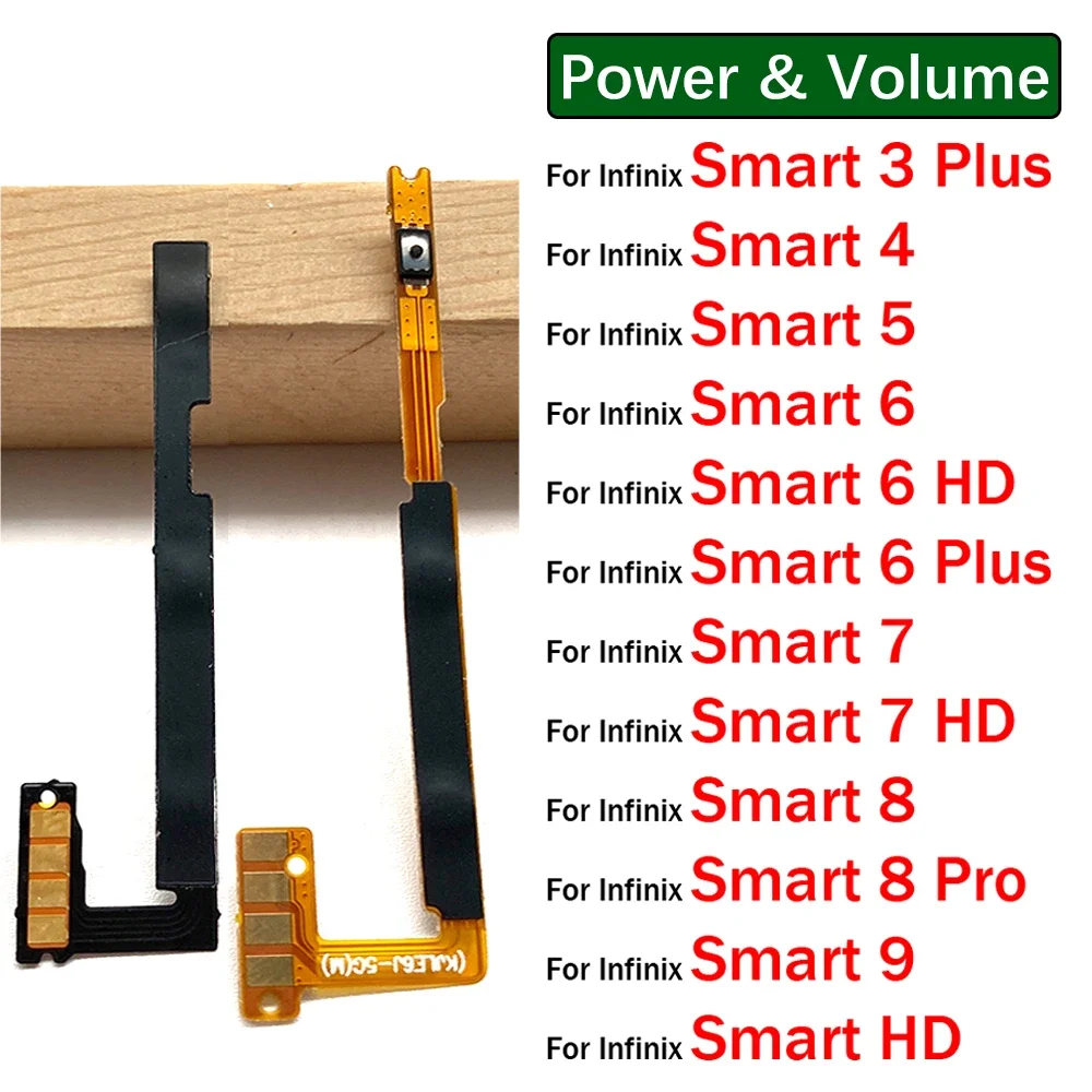 Nuovo Power on off Tasto Tasto Del Volume Cavo Della Flessione a Nastro Per infinix Smart 3 4 5 6 7 8 9 Pro HD Plus X612 X627 X6511 X6517 X6516