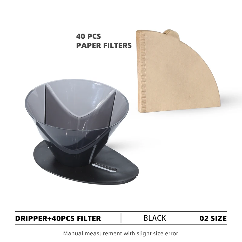 New Creative Borosilicate Glass Plastic Barista Dripper Server Paper Filters COFFEE kit Accessories