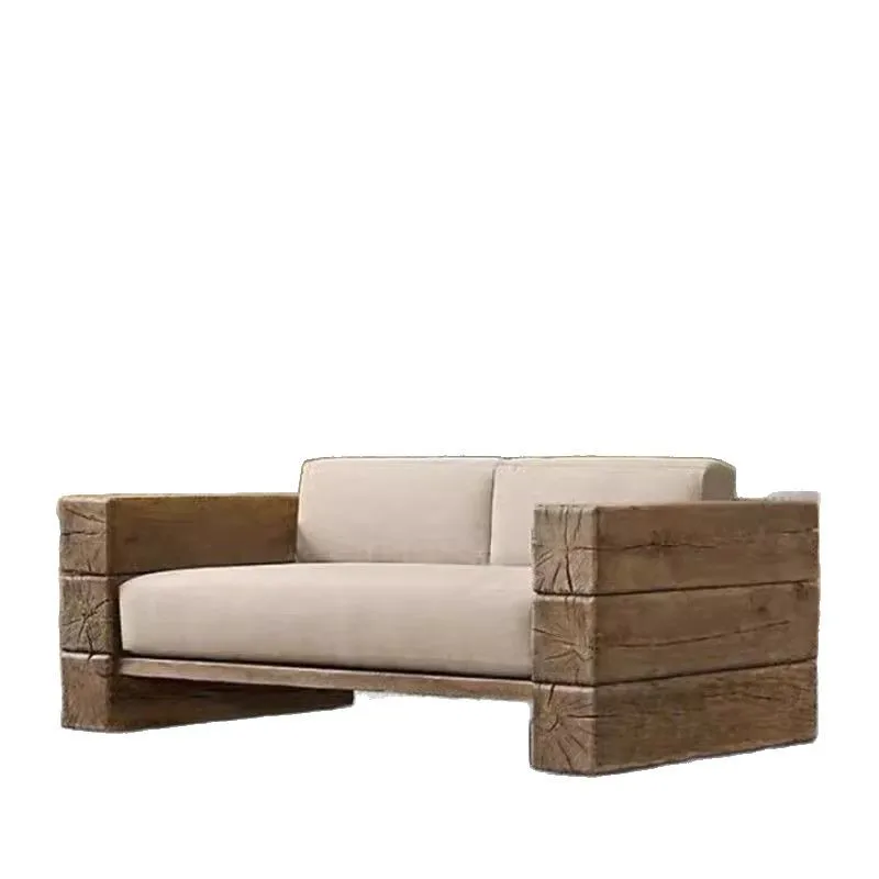 Nordic solid wood sofa chair coffee table pedal combination living room villa B & B hotel living room reception lounge
