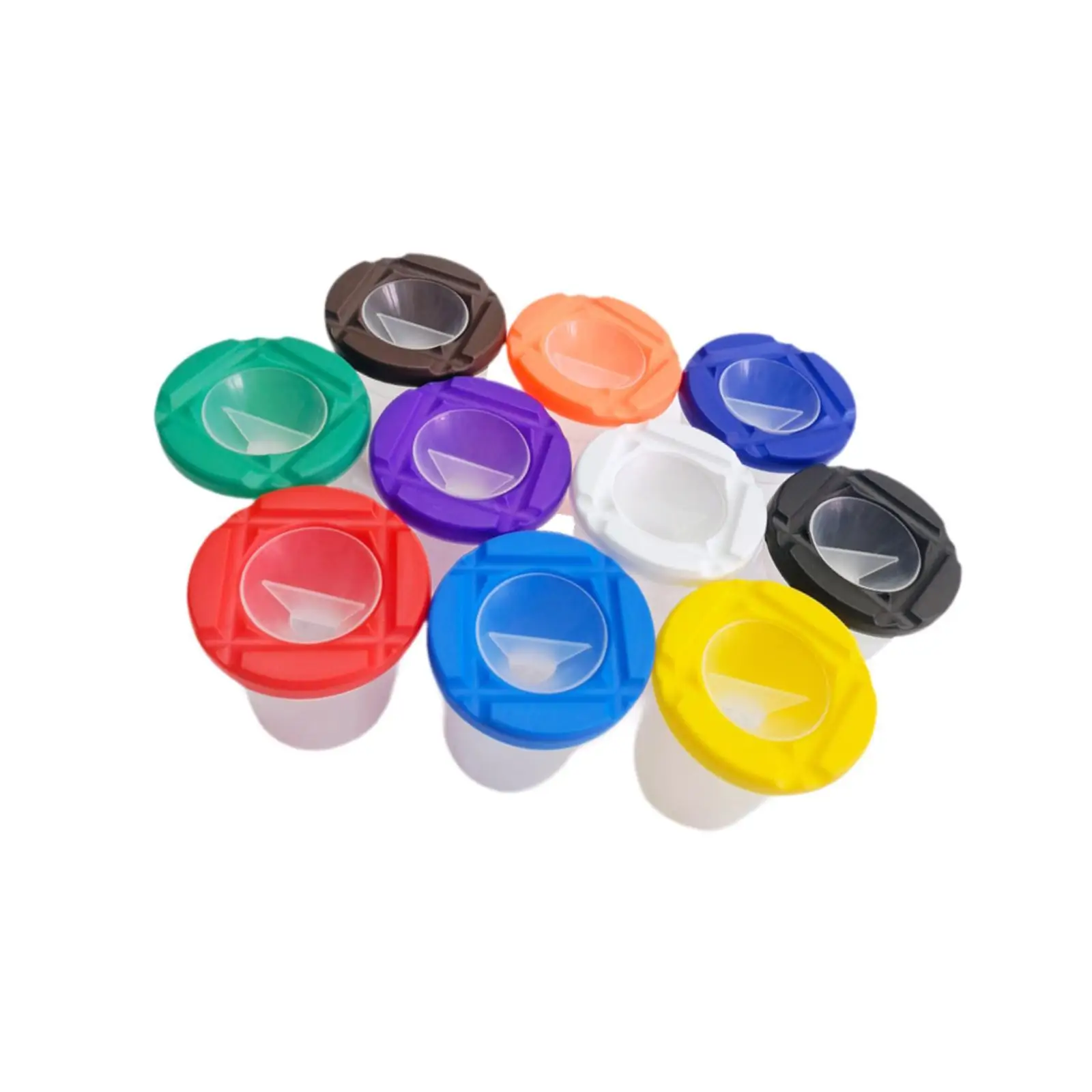 Tazas de pintura a prueba de derrames con tapa, taza de lavado, herramientas lavables, tazas para colorear para el hogar, proyecto de bricolaje, regalos de artesanía de acuarela, 10 piezas