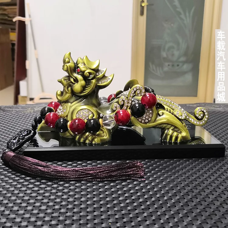 Statue de Feng Shui Dragon Pixiu en Diamants pour le Bureau, la Maison, la Voiture, efficace pour la prospérité et l'attraction de richesse