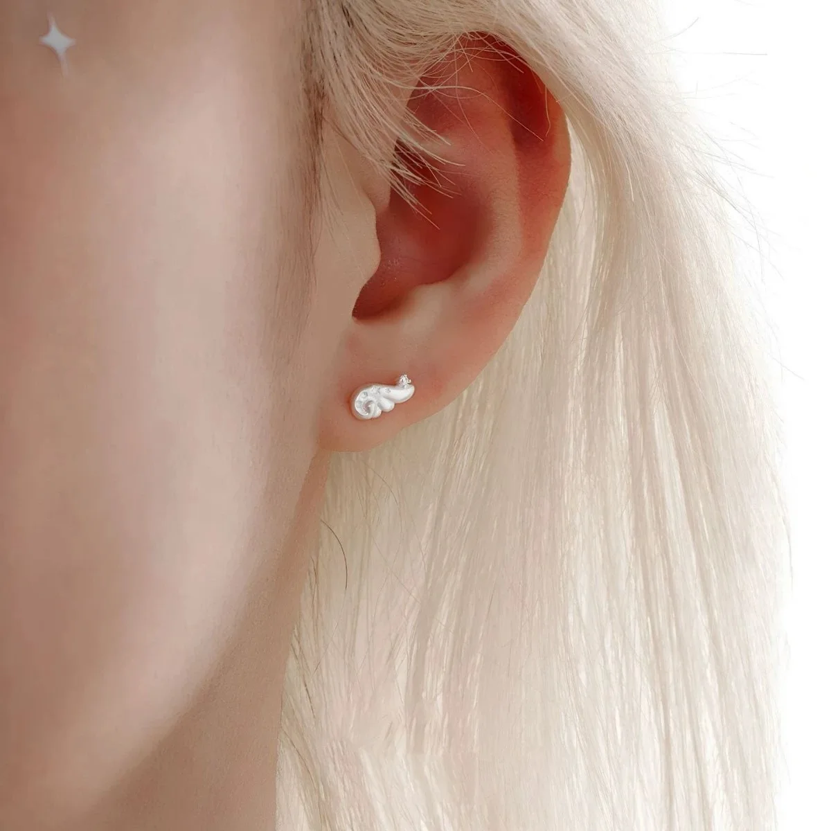 PANJBJ 925 Sterling Silber Flügel-Ohrringe für Frauen, Engel, mattierter Zirkon, süß, romantisch, vielseitiger Schmuck, Geschenk, Großhandel – Detail 2