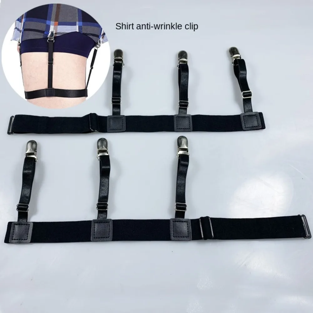 New With Locking Men Shirt Stays Belt Ligthweight Non-slip Thigh Suspender Strap Elastic Shirt Holders