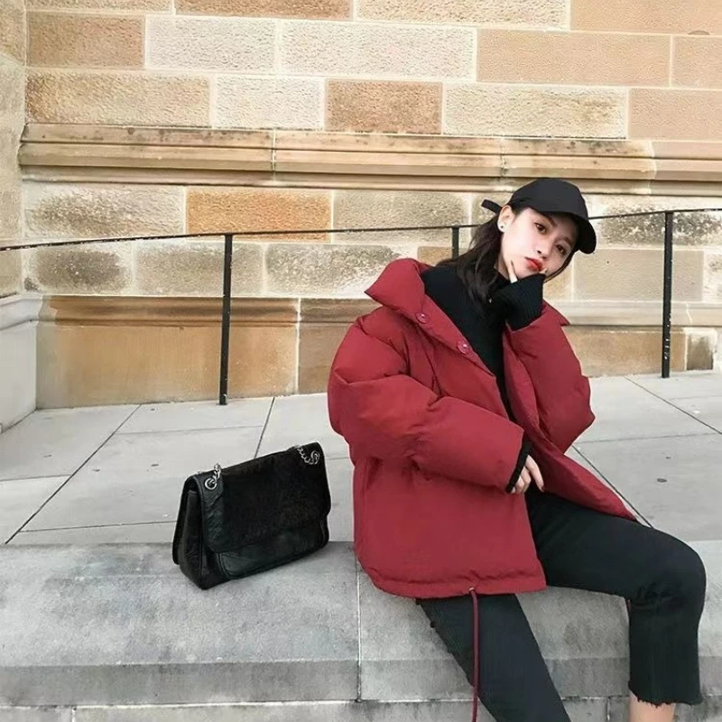 معطف كوري فضفاض منتفخ للنساء سترة شتوية حرارية قصيرة 2025 ملابس خارجية معزولة عصرية #4