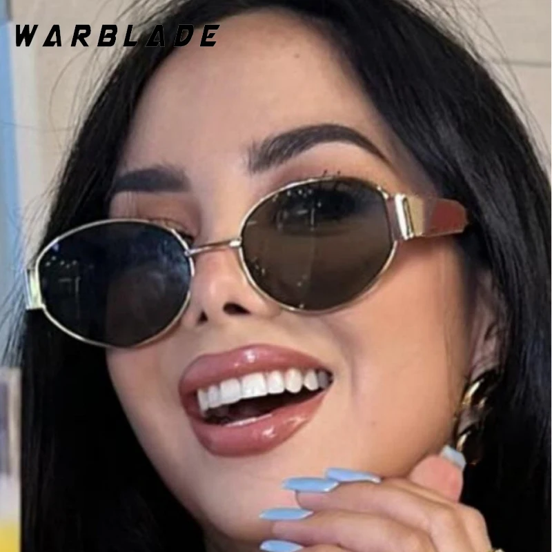 

Luxury Metal Small Oval Women Sunglasses Fashion Punk Brand Designer Eyewear Men Travel Outdoor Summer Traveling Shades UV400