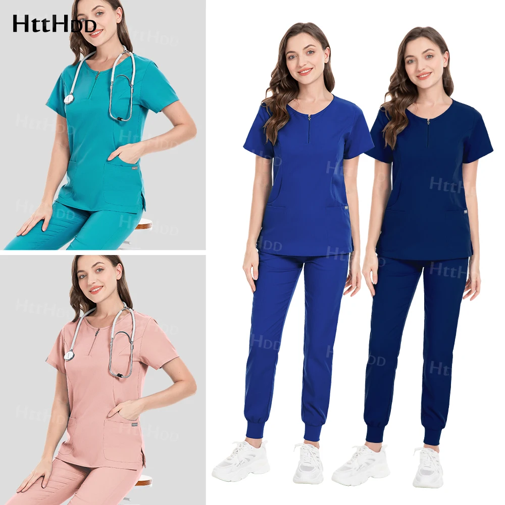 

Lab Coat Unisex Medical Scrubs Women Breathable Thin Nursing Unifrom Manicurist Beautician Workwear Veterinary Dentist Scrub Men