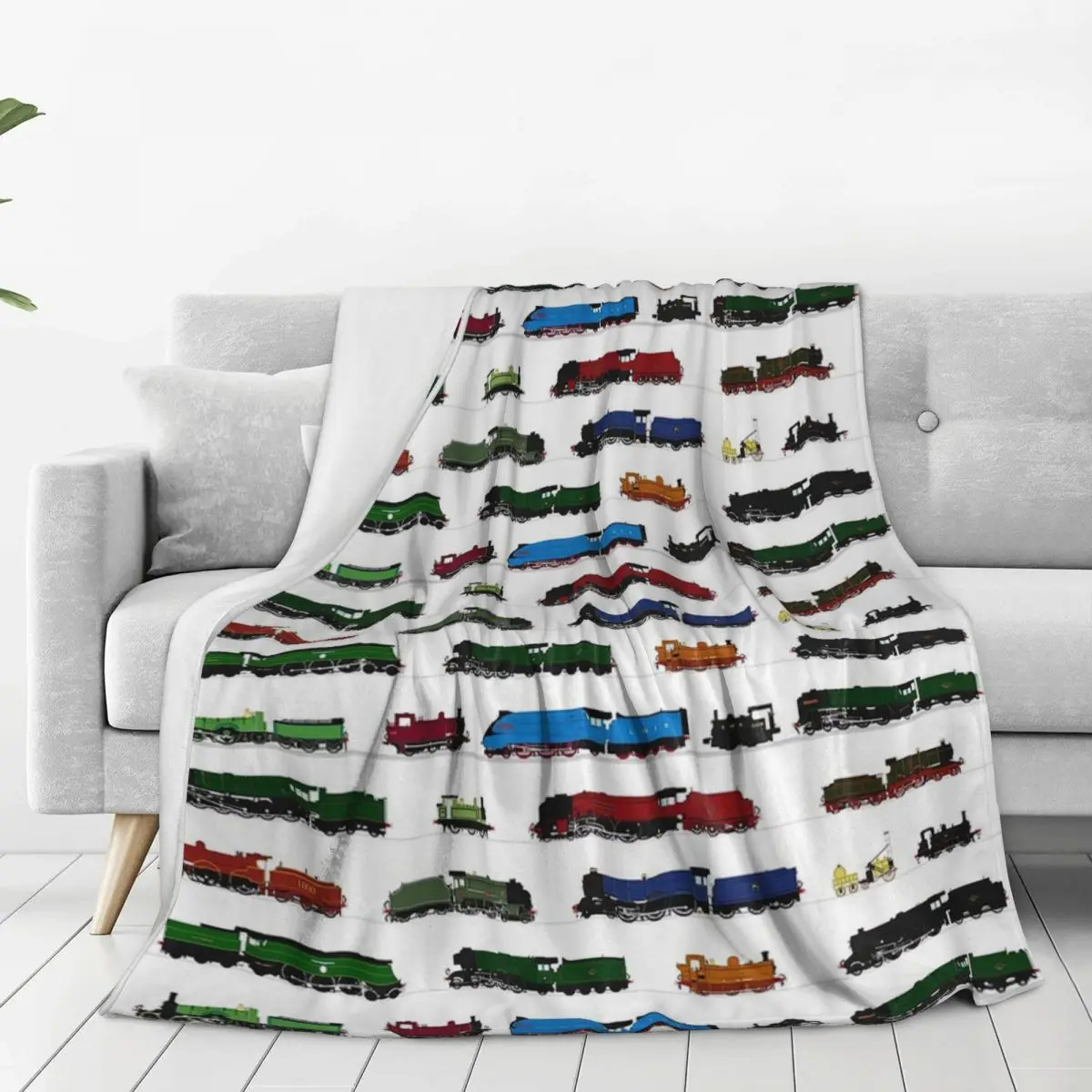 Iconic British Steam Trains Blankets Fleece Portable Sofa Throw Blankets For Couch Bedding Office Throws Bedspread Quilt