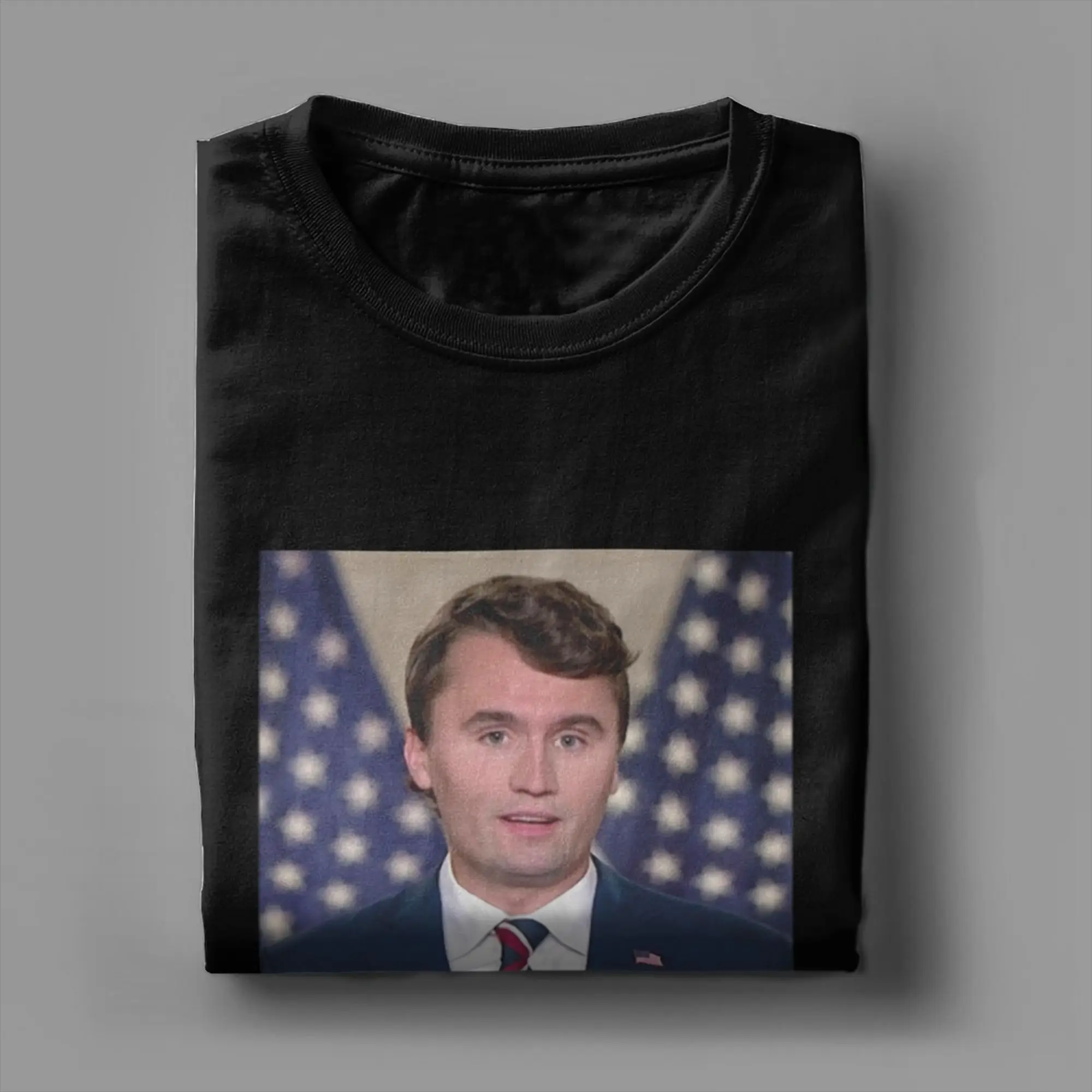 Camisetas para hombre Charlie Kirk death Vintage 100% Camiseta de algodón Camisetas de manga corta Camisetas con cuello redondo Original