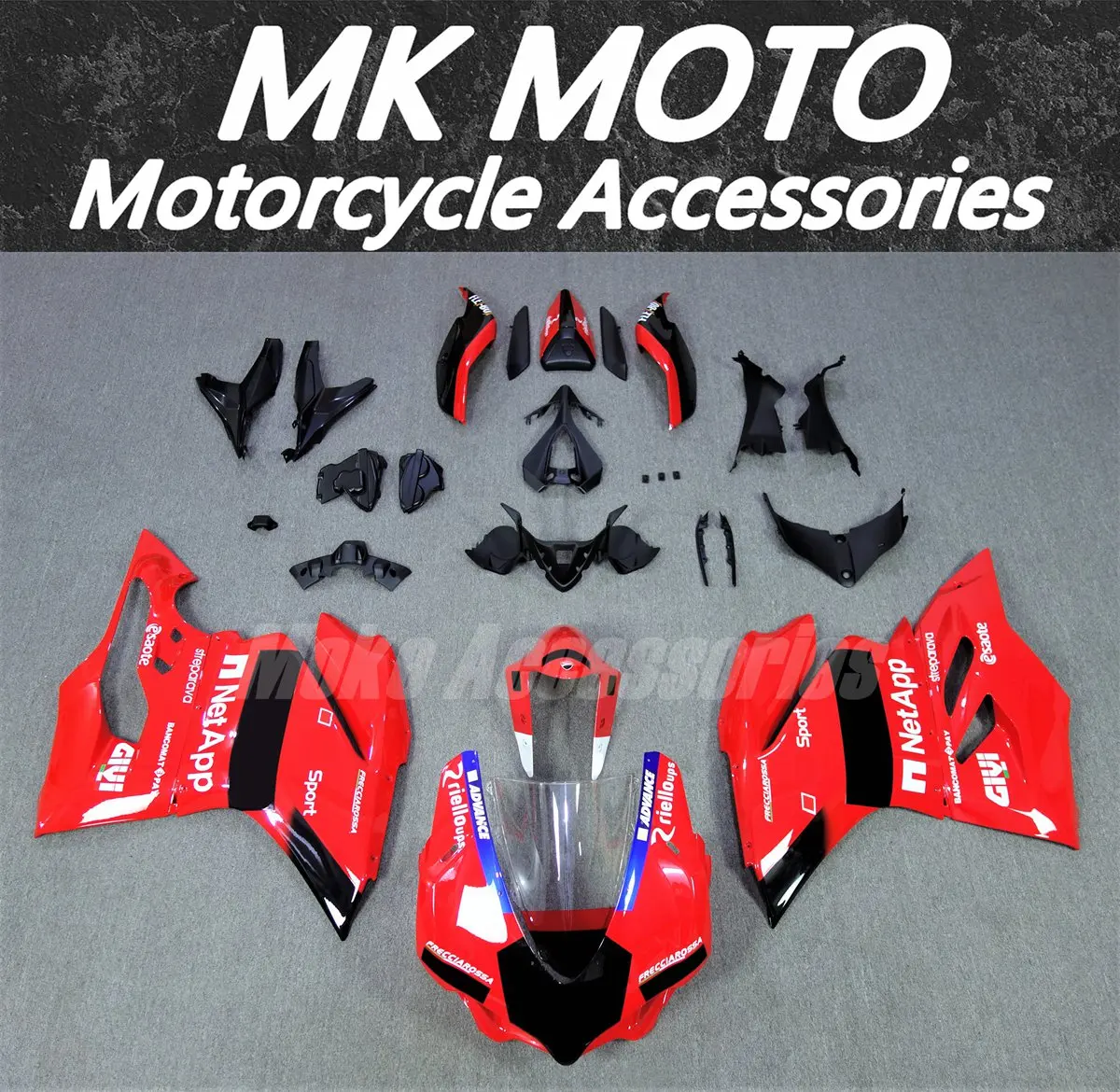 

Moke moto New Fairings Kit Fit For 959 1299 Panigale 2015 2016 2017 2018 Bodywork Set Abs High Quality Injection Red/Black
