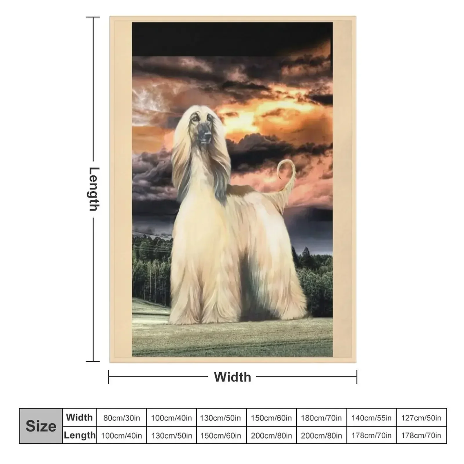 The Majestic Afghan Hound. Masked Gold. Throw Blanket couch cozy soft plush fuzzy picnic outdoor blanket