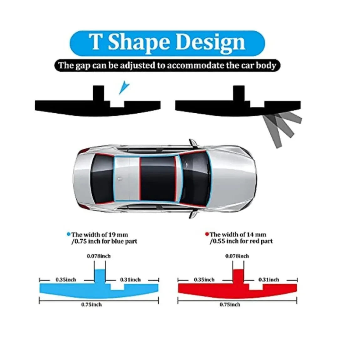 Tira de sellado de coche en forma de T, solución premium de reducción de ruido, resistente a la intemperie para techo corredizo, parabrisas,