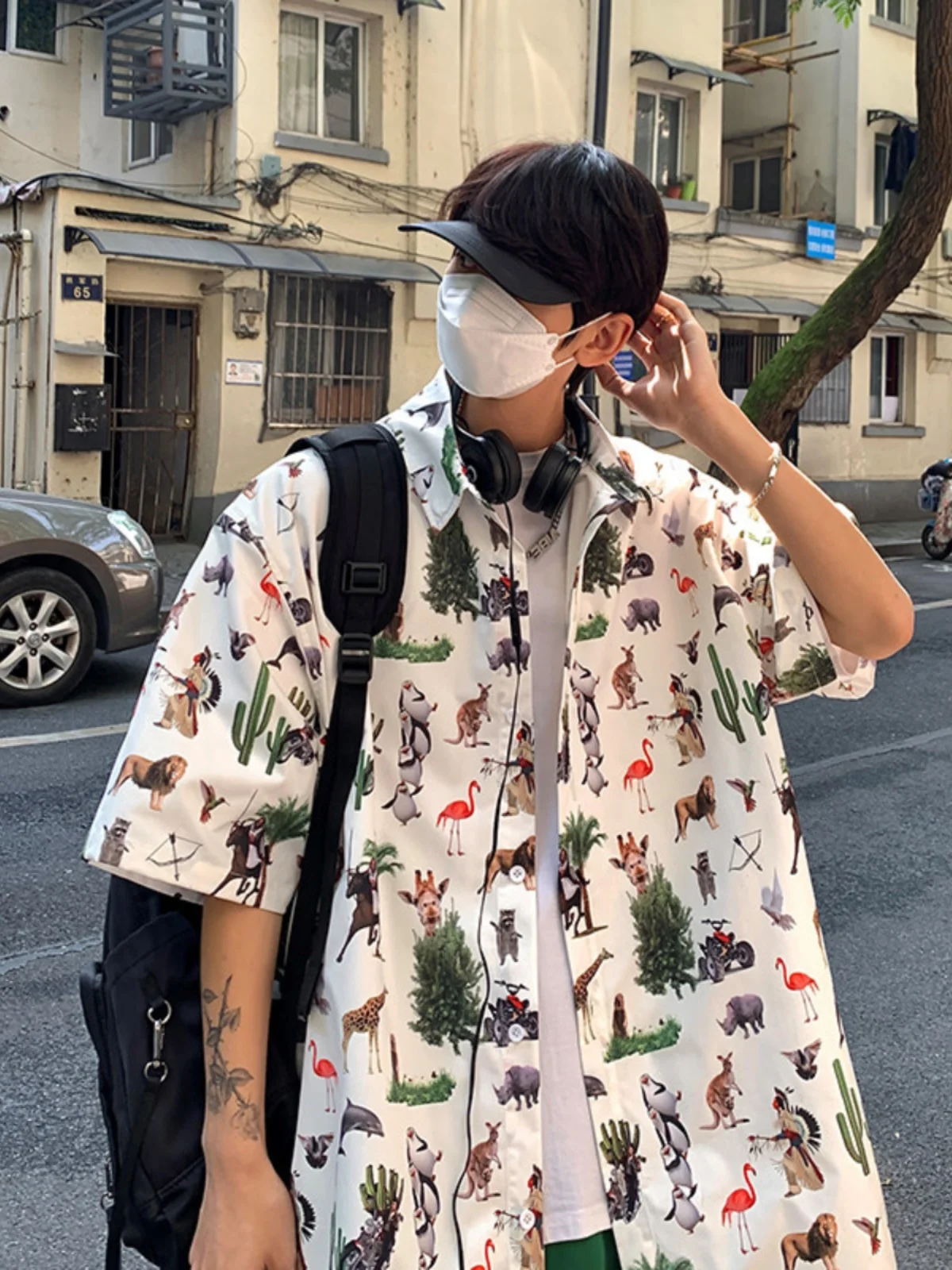 

Hawaii ort Sve irt Мужская летняя трендовая брендовая одежда Sanya для путешествий Повседневная пляжная одежда с цветочным принтом круглый свободный крой