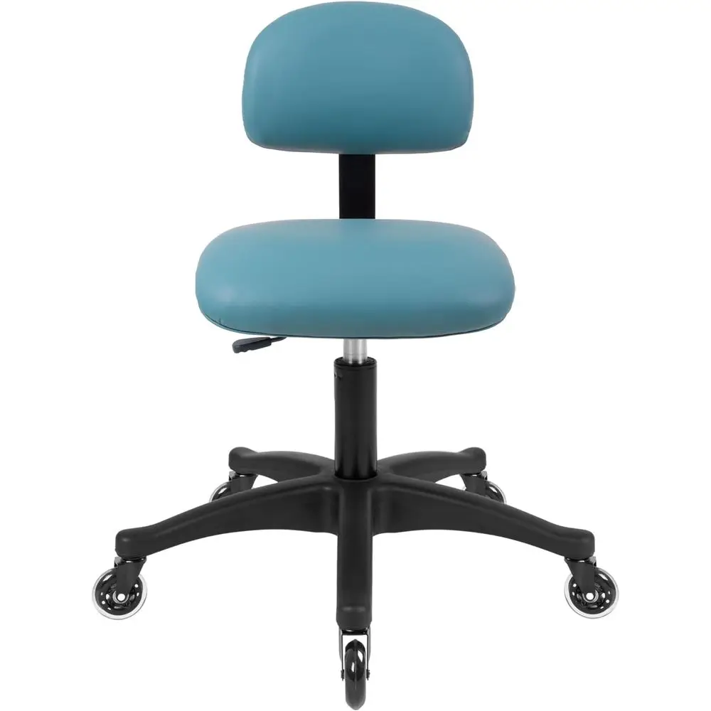 

Adjustable Multi-Position Medical Spa Chair Stool with Cleanable Fabric Seat and Blue Blade Wheels