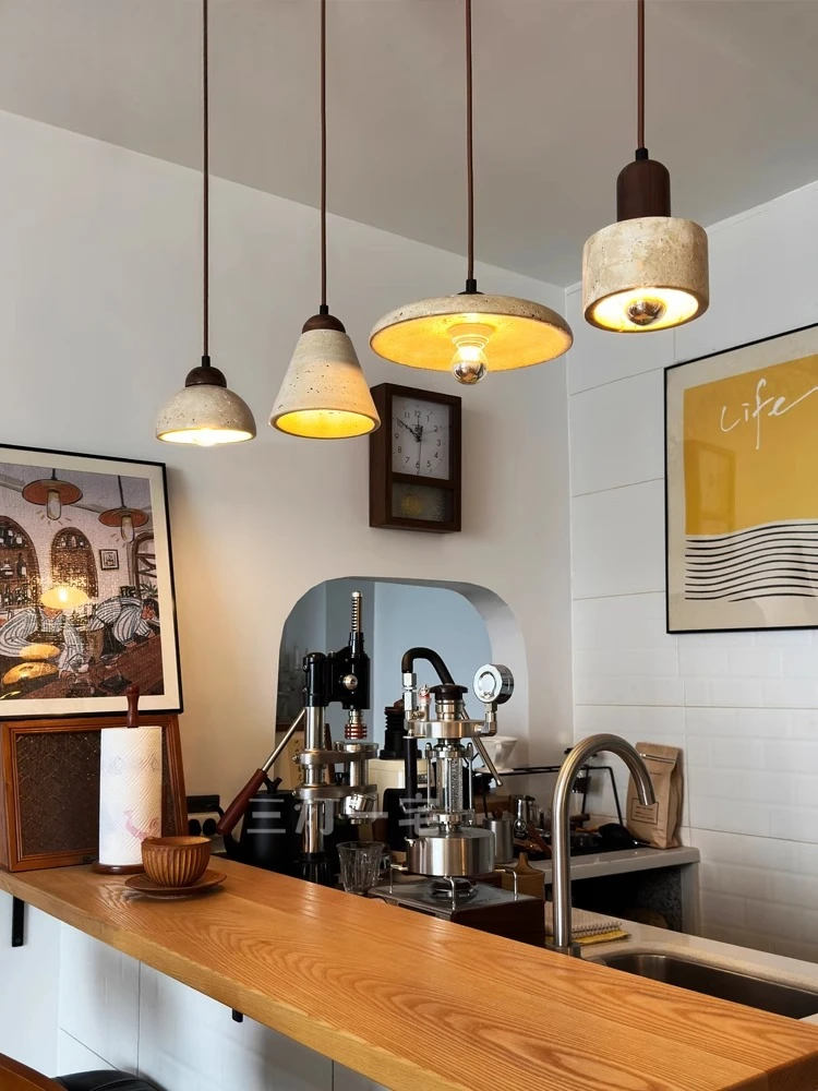 

Huangdongshi Japanese-style wabi-sabi wind bedroom bedside chandelier creative cream wind homestay master bedroom dining