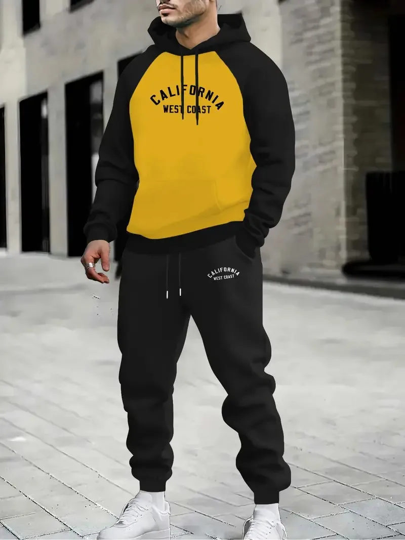 

The 2026 Spring And Autumn New Men's Clothing Hoodie Set Is A Casual And Fashionable Streetwear Collection With Letter Prints
