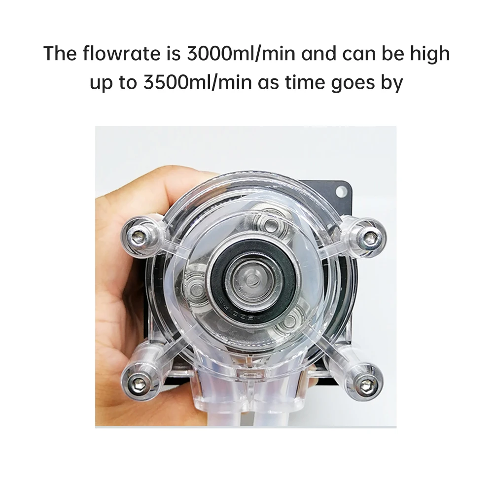 GROTHEN DC 24V مضخة تمعجية كبيرة معدل تدفق مضخة الجرعات السائلة 3000 مل / دقيقة 3 بكرات مع أنبوب BPT المكرر للطعام