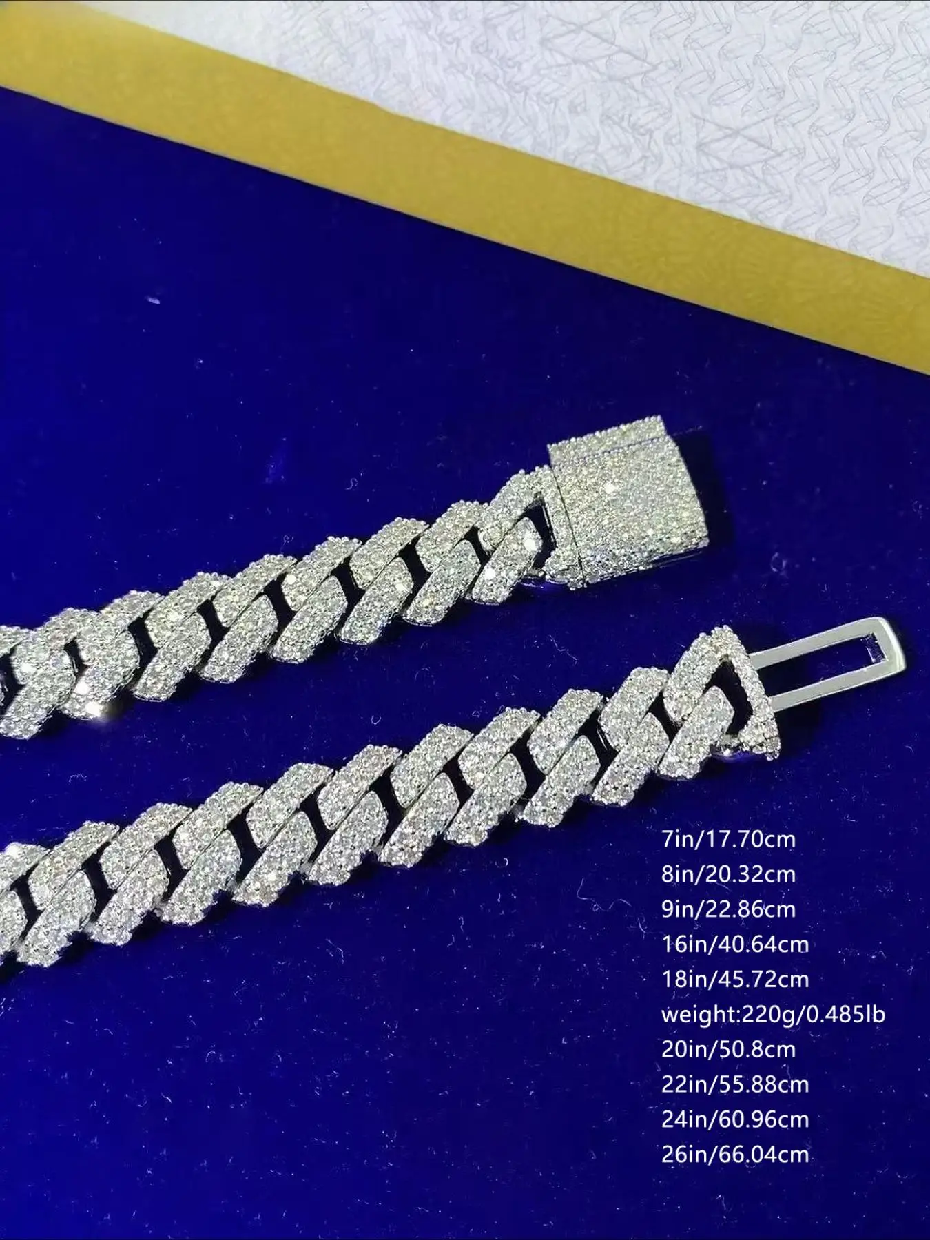2row14mm Cuban ice crystal Cuban chain VVS,rapper customized exclusive Cuban chain, ingenious  create heavy industry chain body