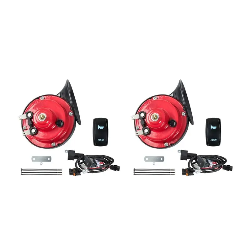 Rare 2X UTV ATV Universal 12V Horn Kit W/ Rocker Switch For Polaris RZR 800 XP Ranger Can-Am Maverick X3 Arctic For CF Moto